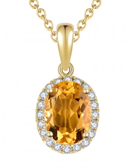 OVAL COLORED STONE DIAMOND PENDANT (VP294)